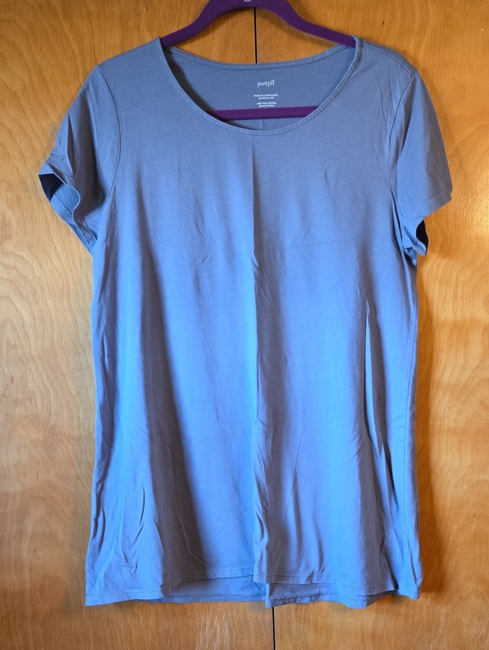 J. Jill Scoop-Neck Short Sleeve Tee in Periwinkle